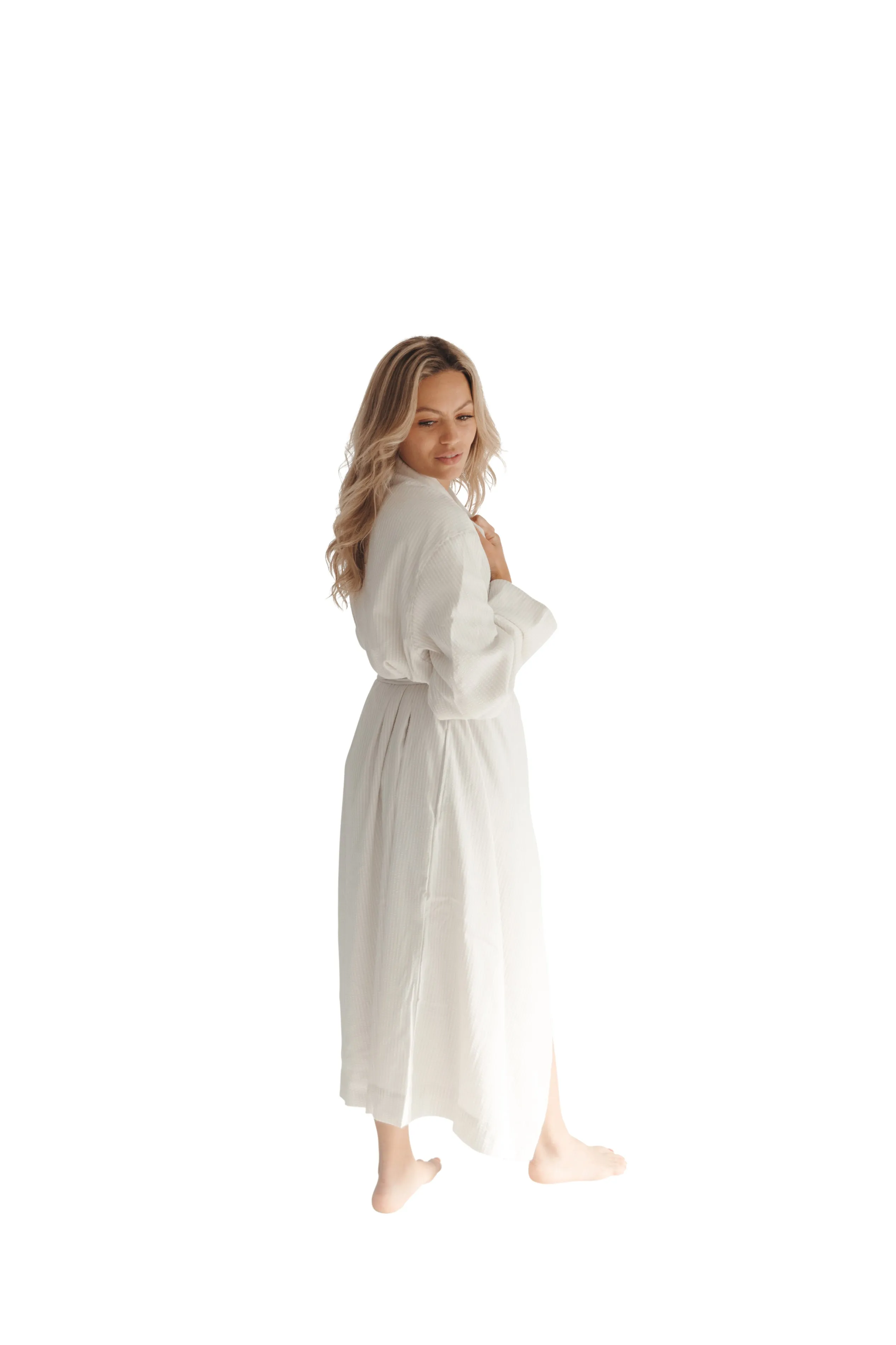 Stone Seersucker Double Layer Robe