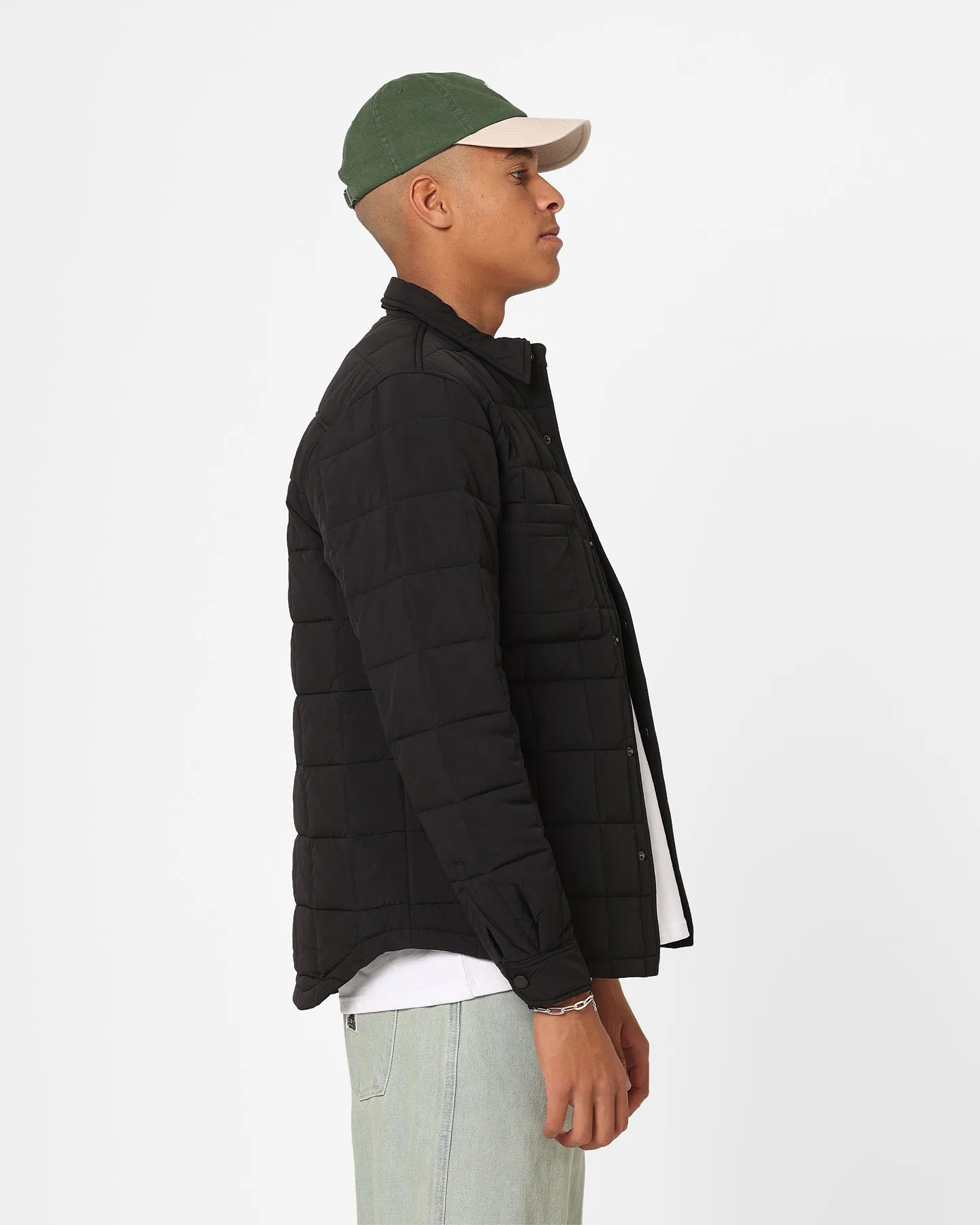 Stussy Quilted Fatigue Shirt Jacket Black