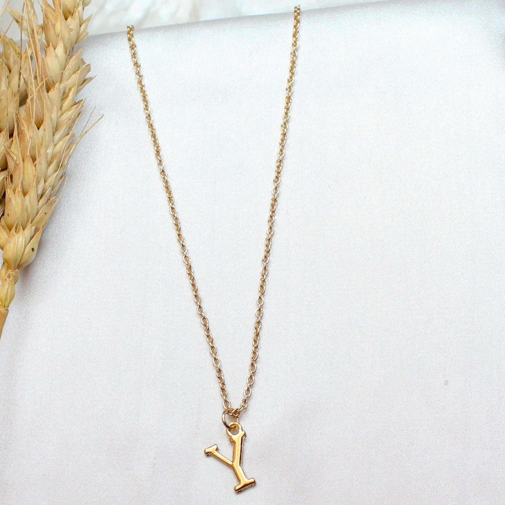 TFC Small Letter Y - Gold Plated Pendant Necklace