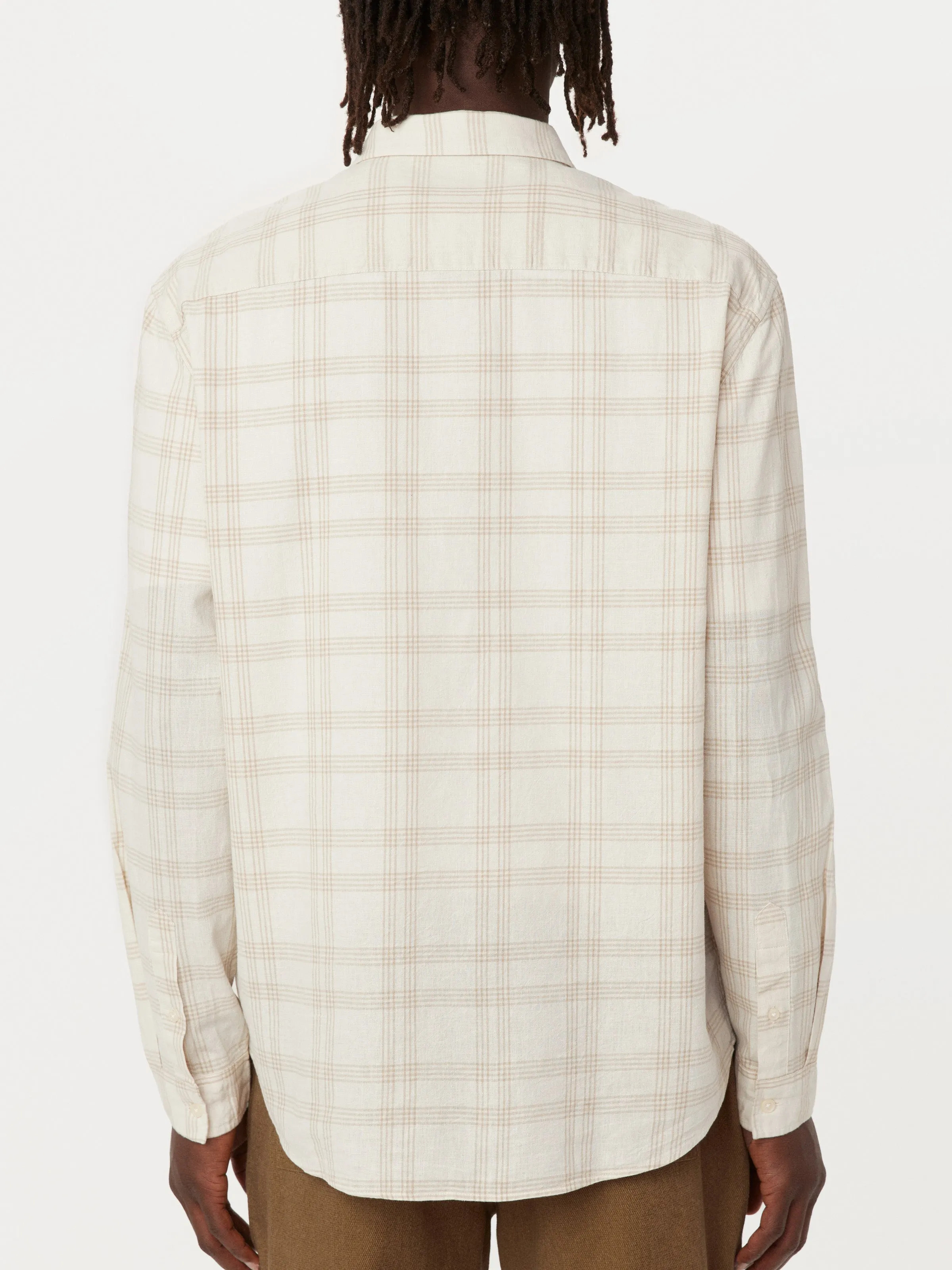 The Long Sleeve Hemp Shirt in Light Beige