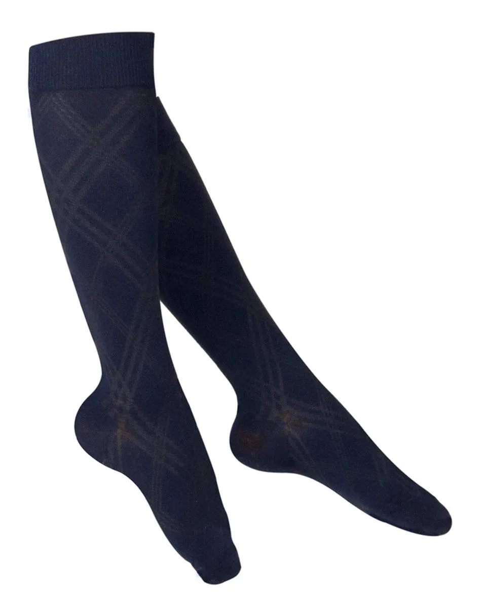 Touch Ladies' Argyle Pattern Knee Highs 15-20 mmHg