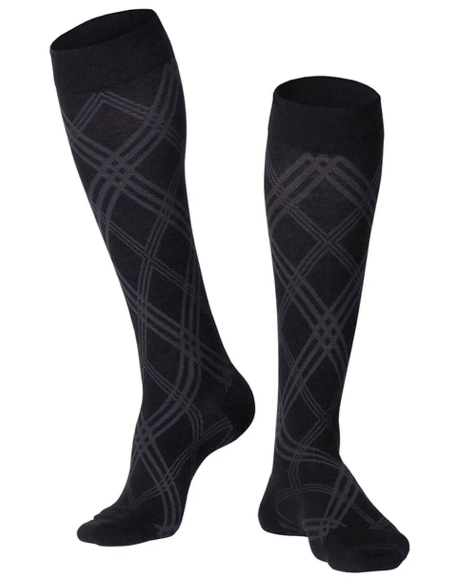 Touch Men's Argyle Pattern Knee Highs 20-30 mmHg