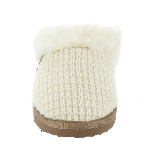 Very G Women's Sweater Fuzzy Knit Slip On Slippers - Cream VGFL0047-290