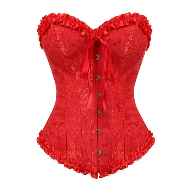 Victorian Overbust Floral Fashion Lace Corset