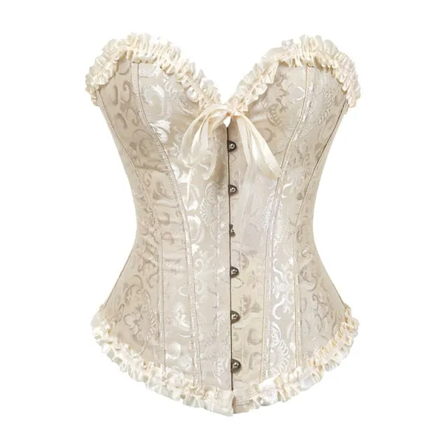 Victorian Overbust Floral Fashion Lace Corset