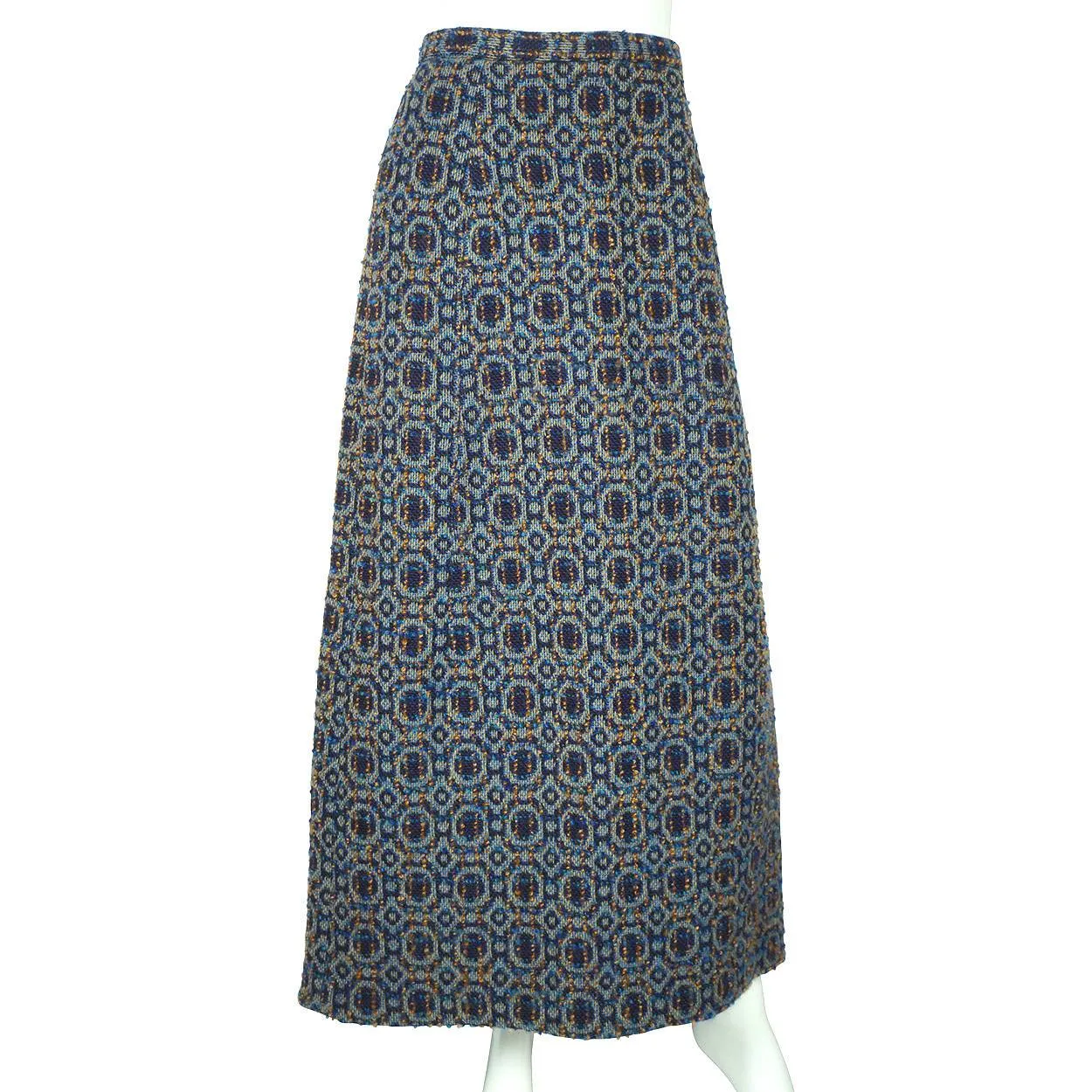 Vintage 1960s Woven Wool Tweed Skirt by Elegance Paris Size M 28” W