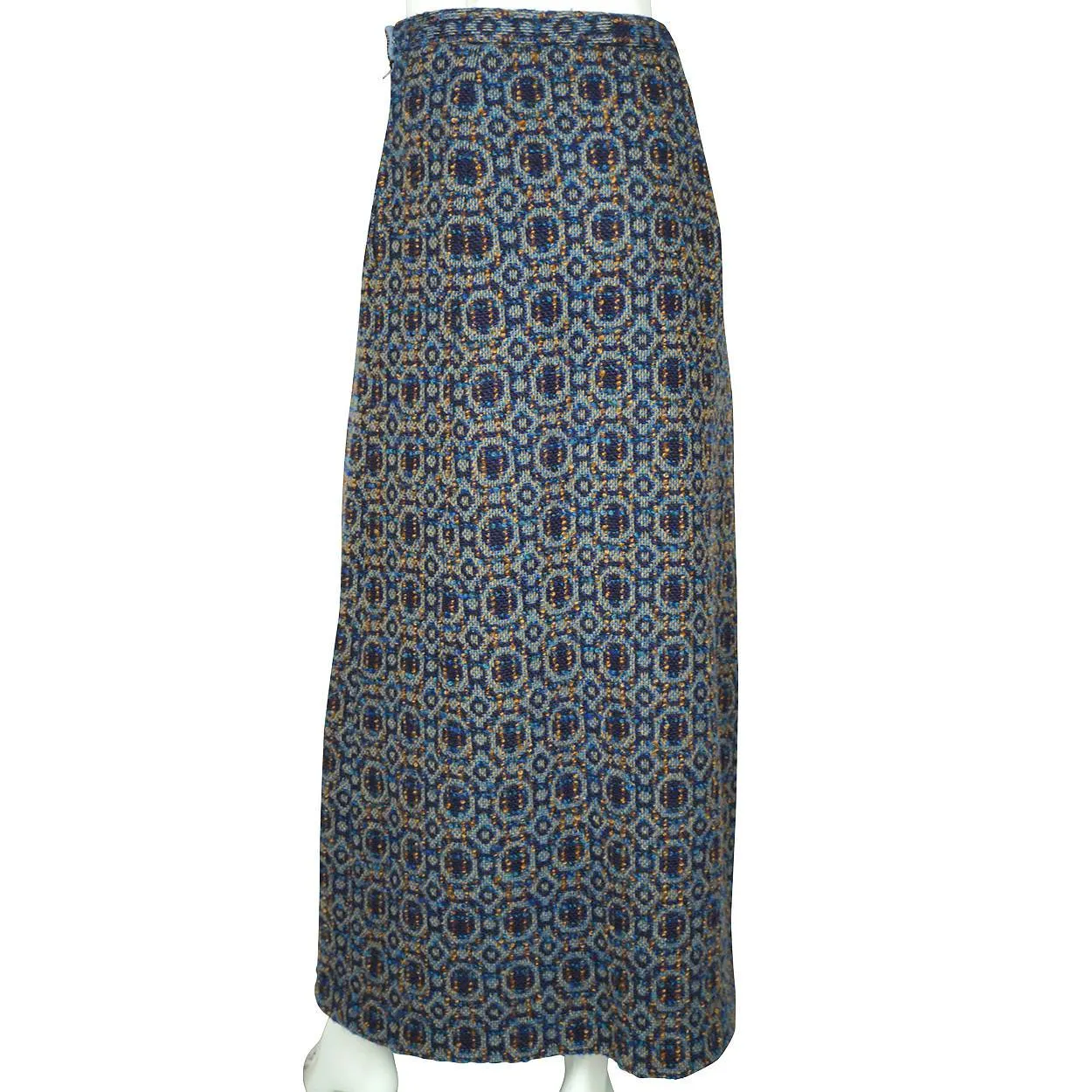 Vintage 1960s Woven Wool Tweed Skirt by Elegance Paris Size M 28” W