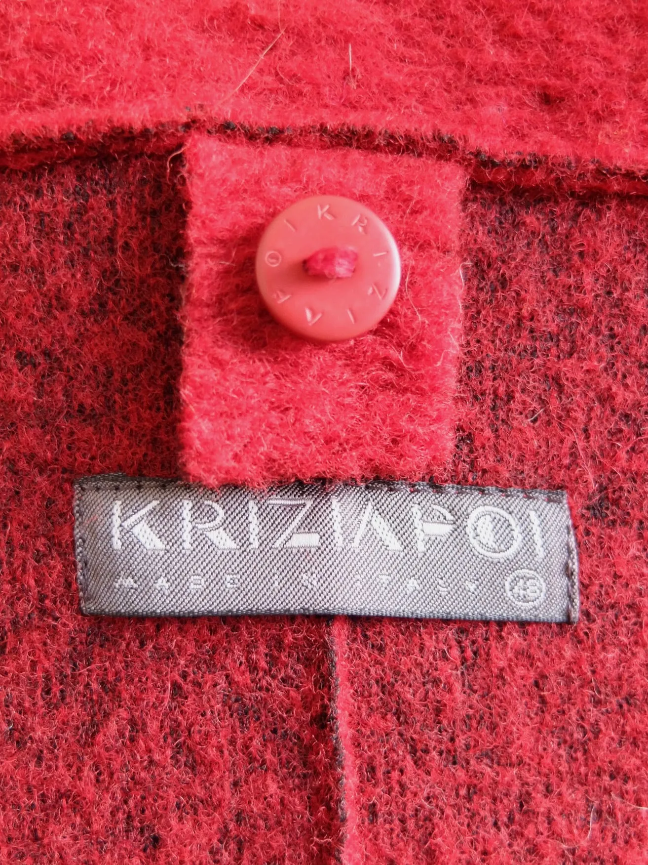 Vintage 2000s Y2K Krizia Preppy Chic Red Boucle Wool Blend Winter Blazer Jacket