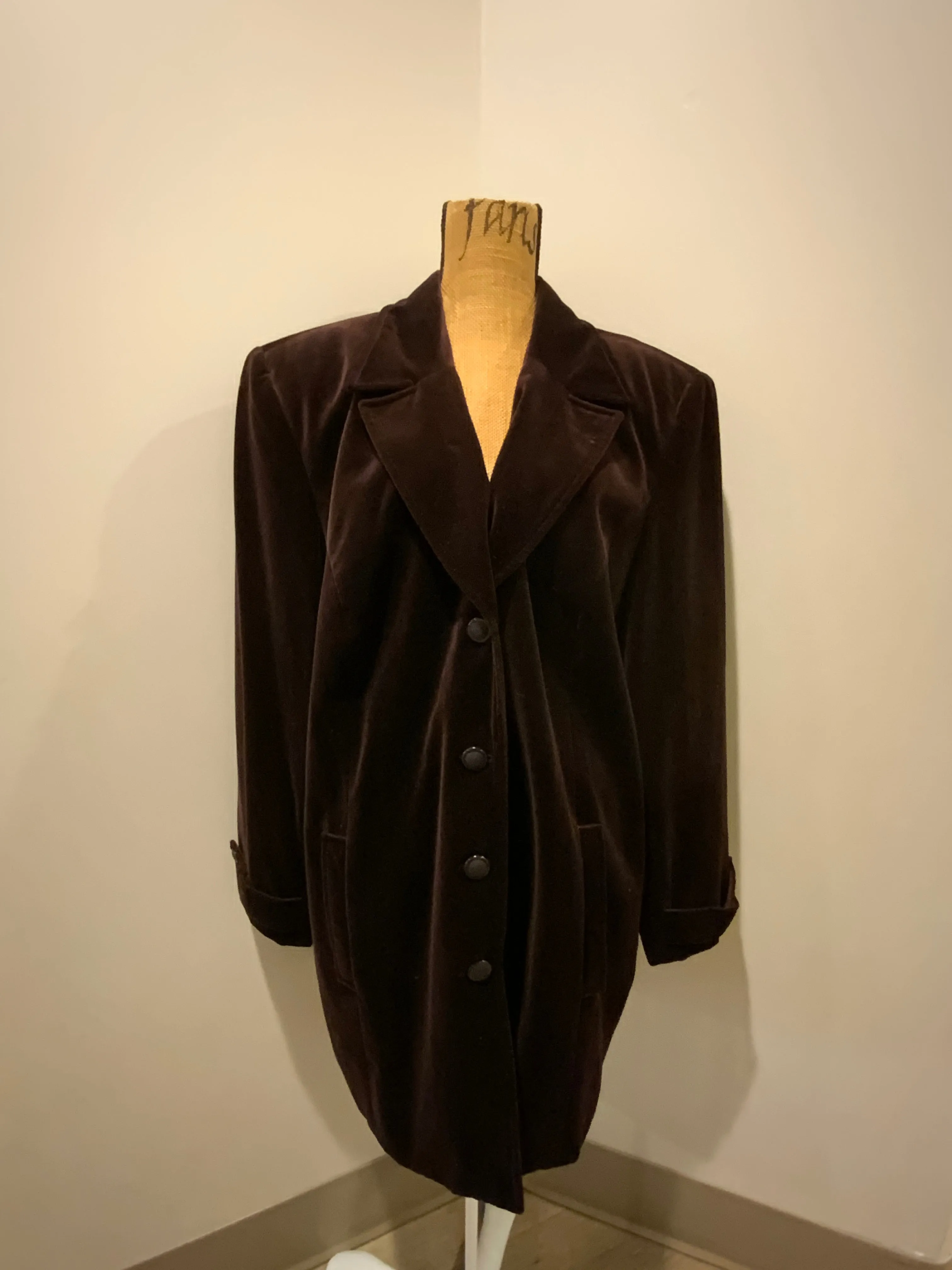 Vintage Conrad C Collection Burgundy Velvet Coat, Made in Canada, SOLD