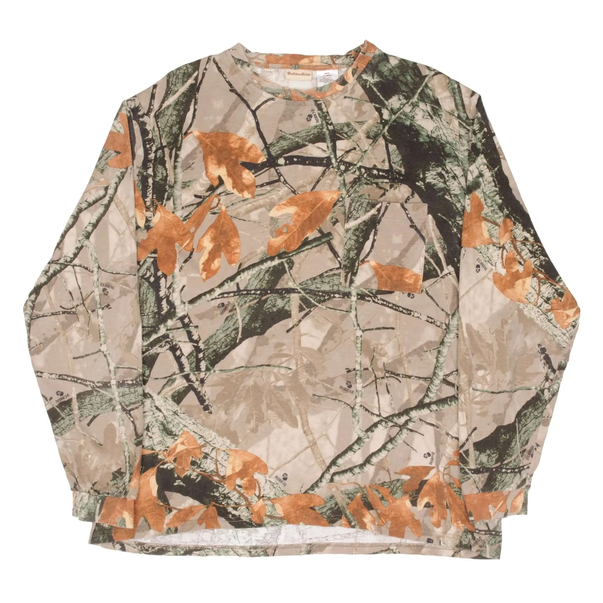 VINTAGE HUNTING FUSION 3D CAMO LONG SLEEVE POCKET TEE SHIRT SIZE XL