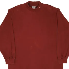 VINTAGE NIKE LONG SLEEVE TURTLE NECK RED BURGUNDY TEE SHIRT 2000S SIZE XL