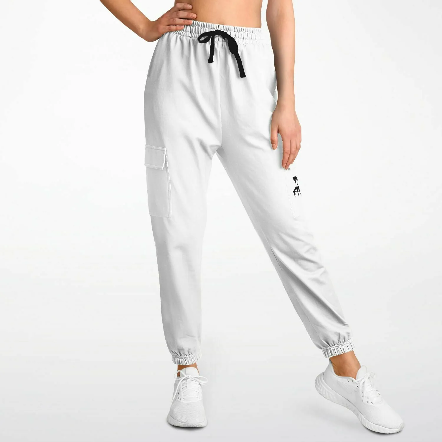 White Athletic Cargo Sweatpants