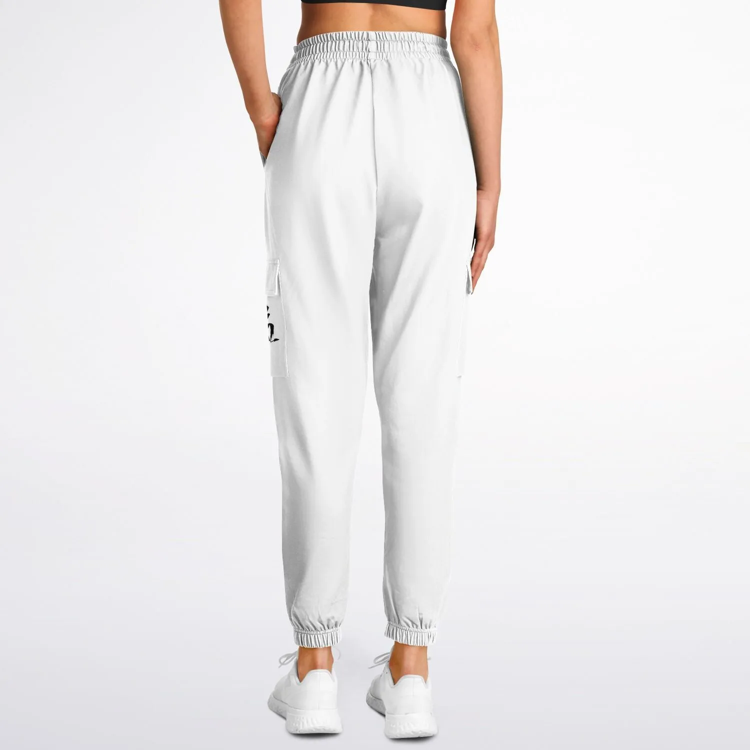 White Athletic Cargo Sweatpants