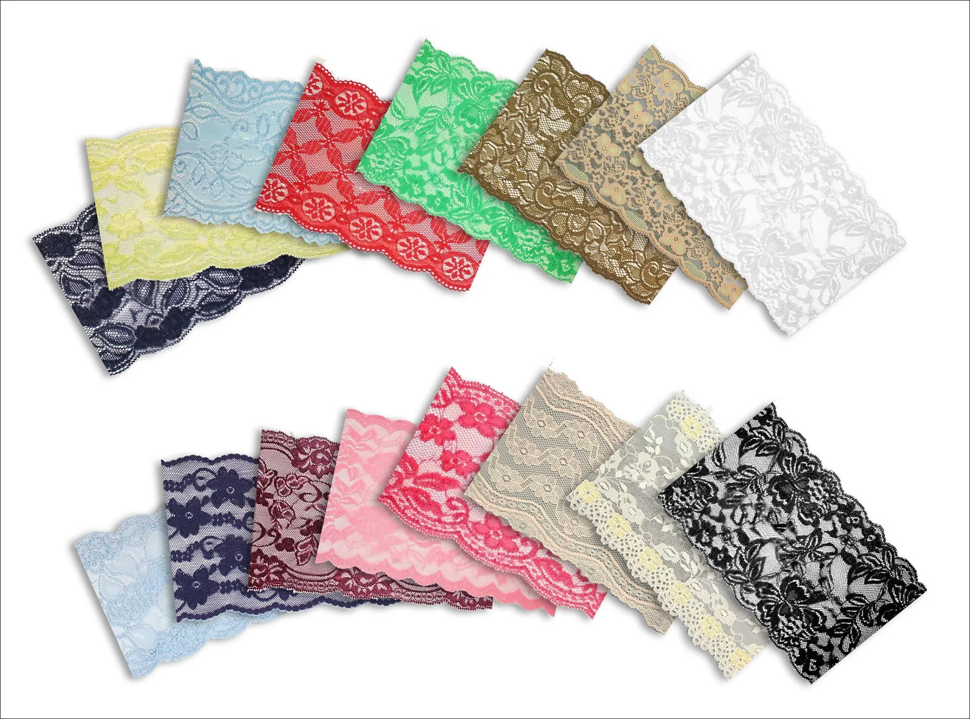 Wholesale set of 12 Lace Headbands Hijab Accent in  12 colors CLEARANCE