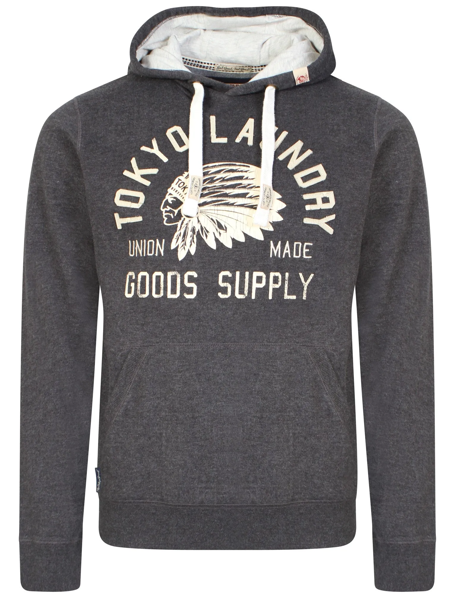 Williamsburg printed pullover hoodie in charcoal marl - Tokyo Laundry