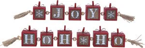 Winter Holiday Beaded Tassel Box Signs