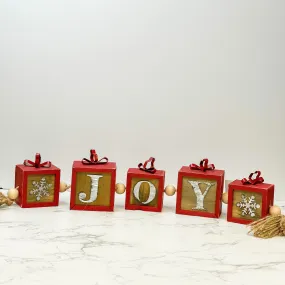 Winter Holiday Beaded Tassel Box Signs