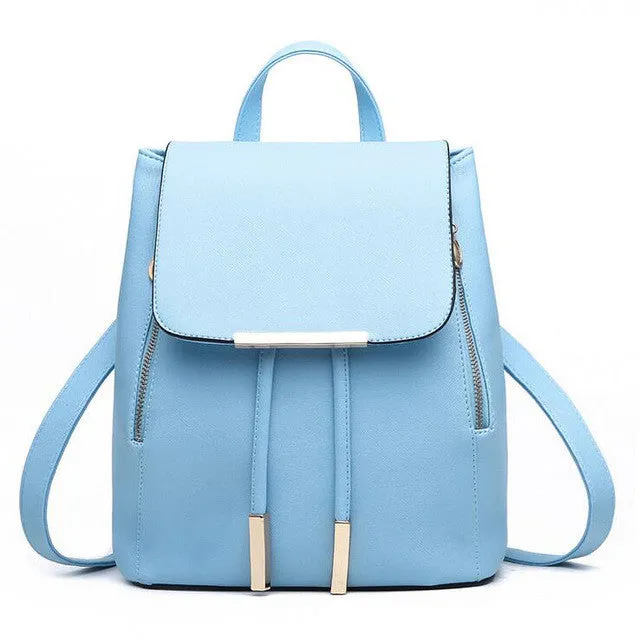 Women Backpack High Quality PU Leather Mochila Escolar School Bags For Teenagers Girls Top-handle Backpacks Herald Fashion