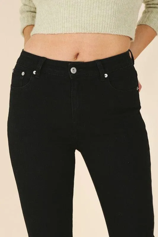 Womens Black Tapered Leg Skinny Jeans