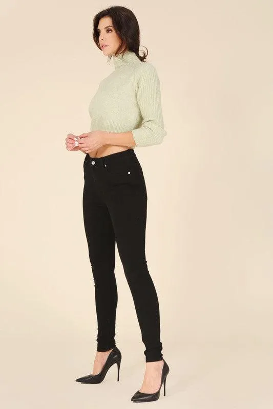 Womens Black Tapered Leg Skinny Jeans