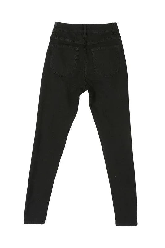 Womens Black Tapered Leg Skinny Jeans