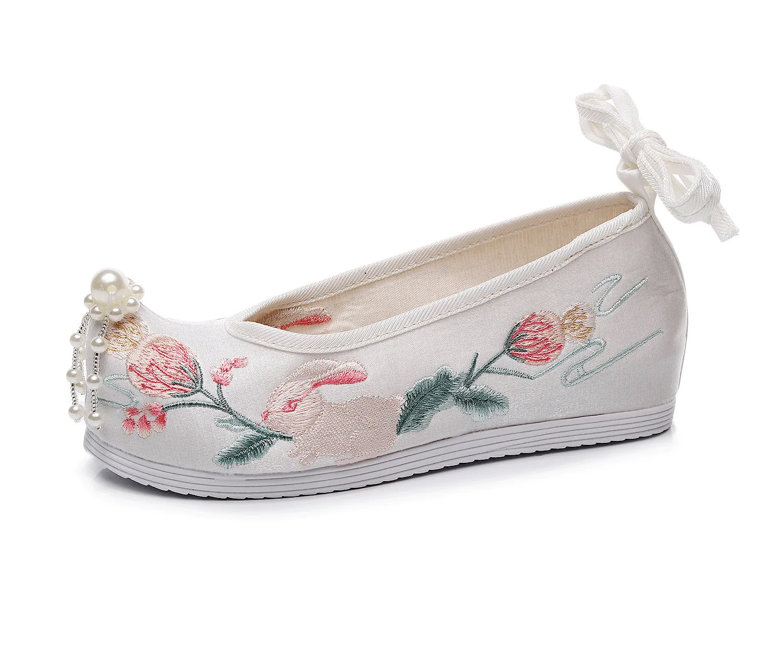 Women's Language Matching Ancient Style Embroidered Height Increasing Canvas Shoes