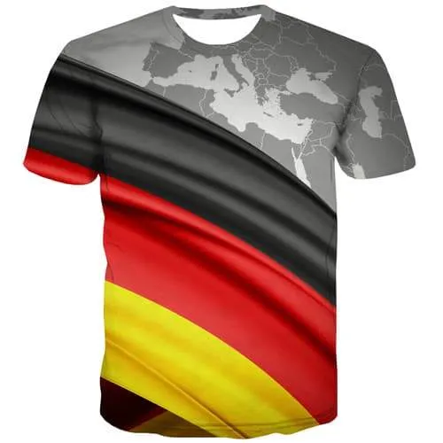 World Map T-shirt Men German Flag Tshirt Anime Geometric Tshirts Novelty Harajuku Tshirt Printed Colorful Tshirts Casual