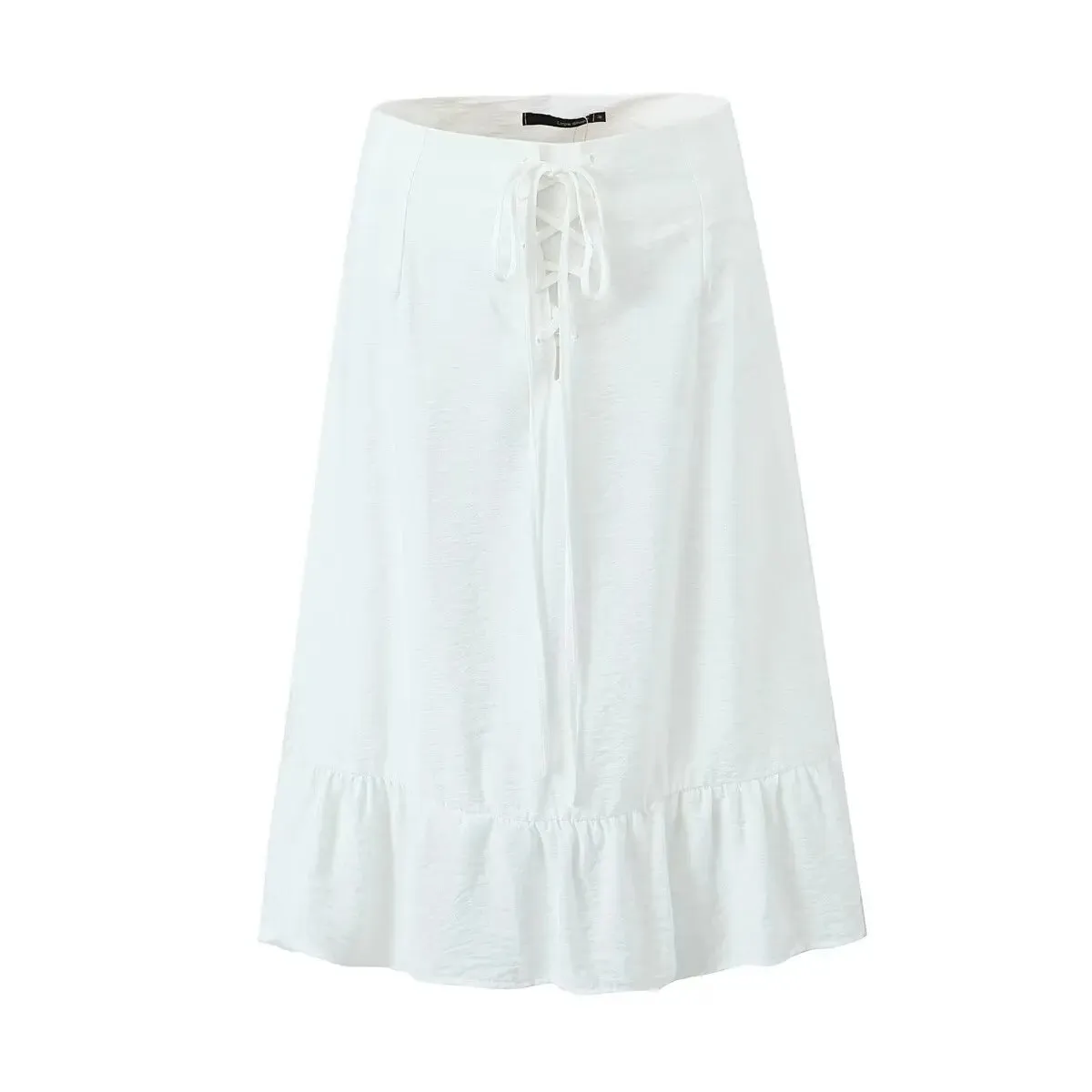 YESMYTOOL  -  2024 Summer New French Style Set Women's Sexy White Suspender Top Half Skirt Two Piece Set