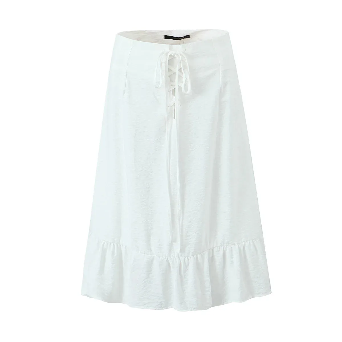 YESMYTOOL  -  2024 Summer New French Style Set Women's Sexy White Suspender Top Half Skirt Two Piece Set