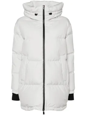 zip-up hooded down coat