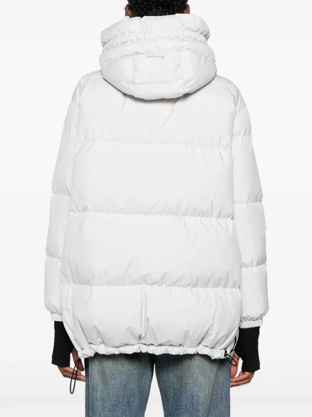 zip-up hooded down coat